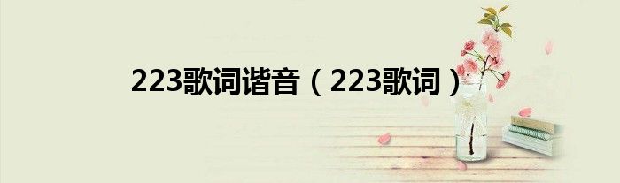 223歌词谐音（223歌词）