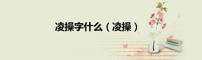 凌操字什么（凌操）