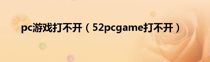 pc游戏打不开（52pcgame打不开）