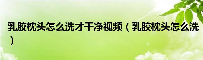 乳胶枕头怎么洗才干净视频（乳胶枕头怎么洗）