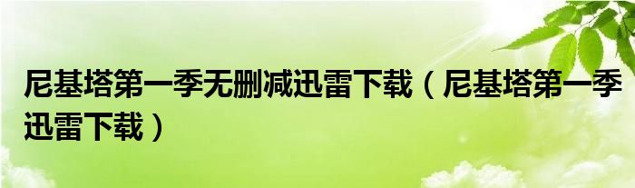 尼基塔第一季无删减迅雷下载（尼基塔第一季迅雷下载）