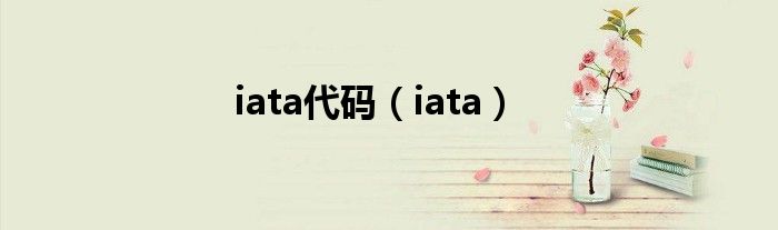 iata代码（iata）