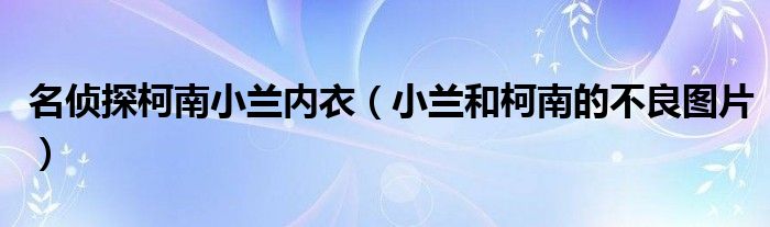 名侦探柯南小兰内衣（小兰和柯南的不良图片）