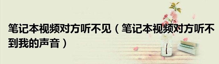 笔记本视频对方听不见（笔记本视频对方听不到我的声音）