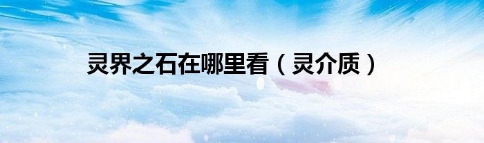 灵界之石在哪里看（灵介质）