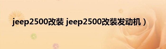 jeep2500改装 jeep2500改装发动机）