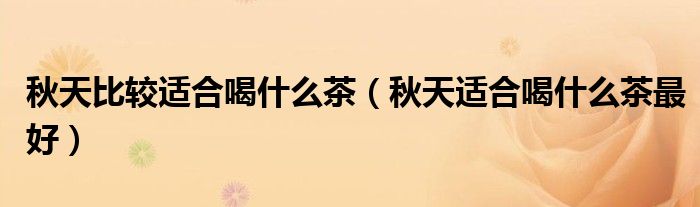 秋天比较适合喝什么茶（秋天适合喝什么茶最好）