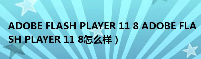 ADOBE FLASH PLAYER 11 8 ADOBE FLASH PLAYER 11 8怎么样）