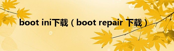 boot ini下载（boot repair 下载）