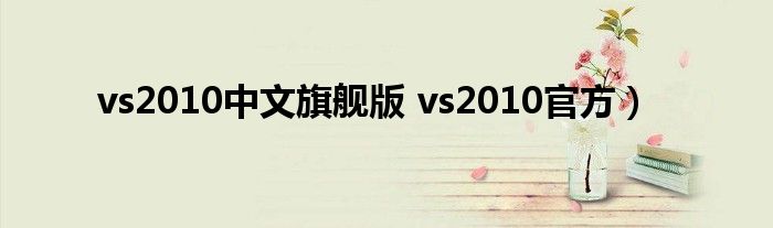 vs2010中文旗舰版 vs2010官方）