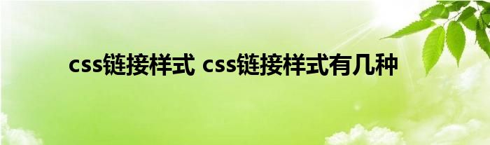 css链接样式 css链接样式有几种