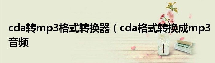 cda转mp3格式转换器（cda格式转换成mp3音频