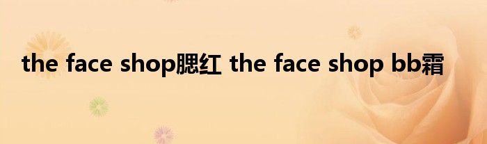 the face shop腮红 the face shop bb霜