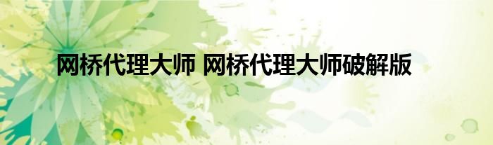 网桥代理大师 网桥代理大师破解版