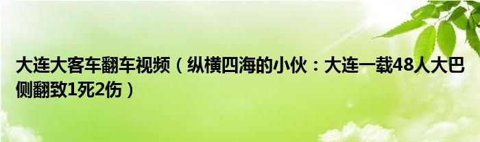 大连大客车翻车视频（纵横四海的小伙：大连一载48人大巴侧翻致1死2伤）