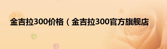 金吉拉300价格（金吉拉300官方旗舰店