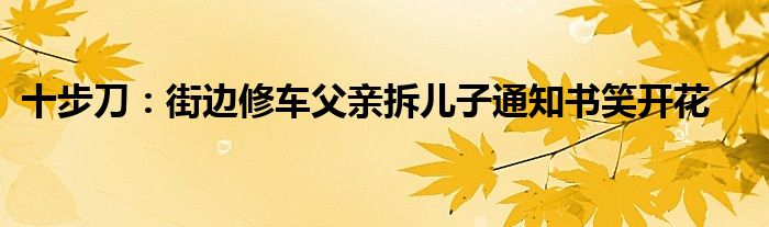 十步刀：街边修车父亲拆儿子通知书笑开花