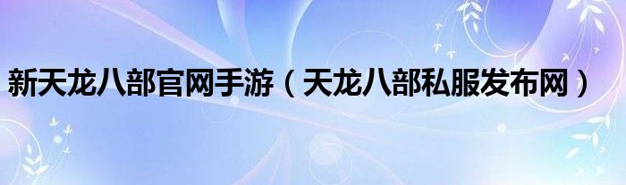 天龙八部私服