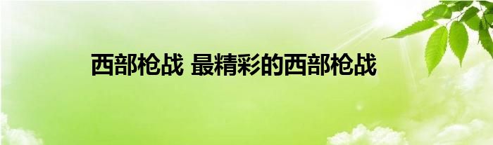 西部枪战 最精彩的西部枪战