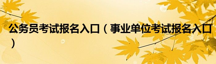 公务员考试报名入口（事业单位考试报名入口）