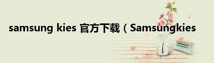 samsung kies 官方下载（Samsungkies