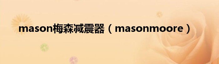 mason梅森减震器（masonmoore）