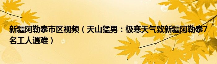 新疆阿勒泰市区视频（天山猛男：极寒天气致新疆阿勒泰7名工人遇难）