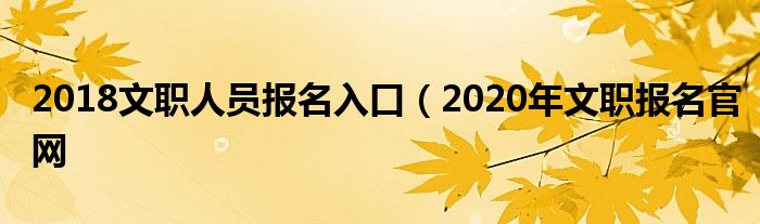 2018文职人员报名入口（2020年文职报名官网