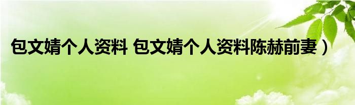 包文婧个人资料 包文婧个人资料陈赫前妻）