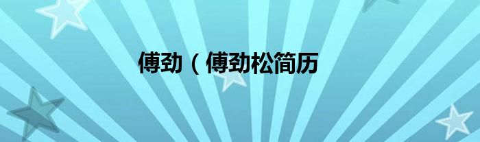 傅劲（傅劲松简历