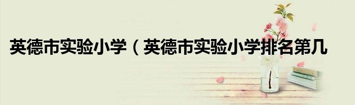 英德市实验小学（英德市实验小学排名第几
