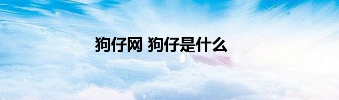 狗仔网 狗仔是什么