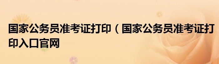国家公务员准考证打印（国家公务员准考证打印入口官网