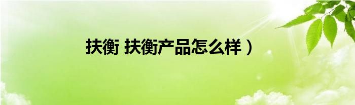 扶衡 扶衡产品怎么样）