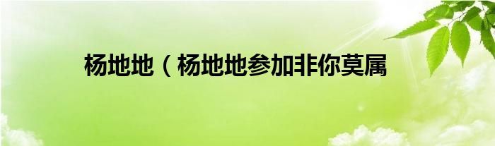 杨地地（杨地地参加非你莫属