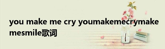you make me cry youmakemecrymakemesmile歌词