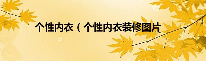 个性内衣（个性内衣装修图片