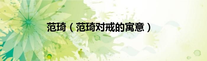 范琦（范琦对戒的寓意）