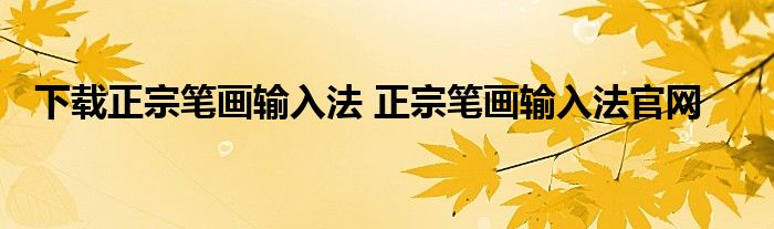 下载正宗笔画输入法 正宗笔画输入法官网