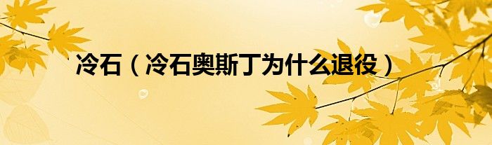 冷石（冷石奥斯丁为什么退役）
