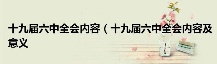 十九届六中全会内容（十九届六中全会内容及意义
