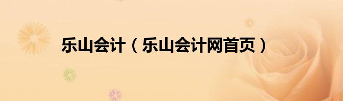 乐山会计（乐山会计网首页）