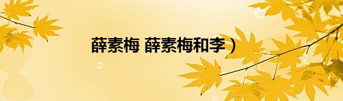 薛素梅 薛素梅和李）