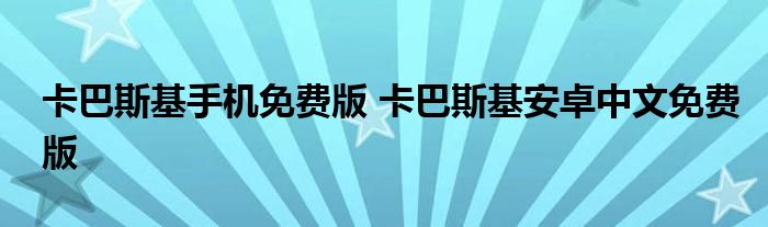 卡巴斯基手机免费版 卡巴斯基安卓中文免费版