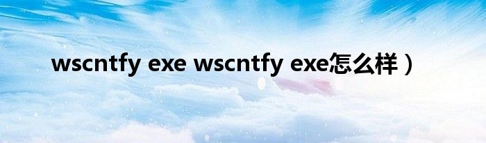 wscntfy exe wscntfy exe怎么样）