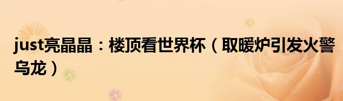 just亮晶晶：楼顶看世界杯（取暖炉引发火警乌龙）