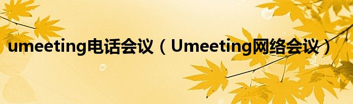 umeeting电话会议（Umeeting网络会议）