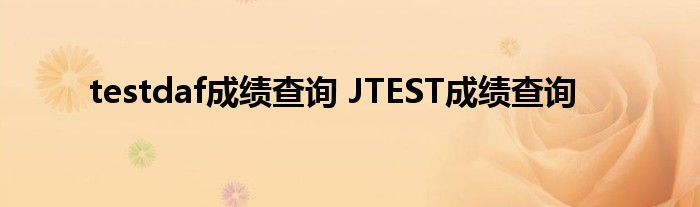 testdaf成绩查询 JTEST成绩查询