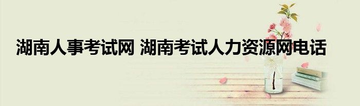 湖南人事考试网 湖南考试人力资源网电话