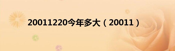20011220今年多大（20011）